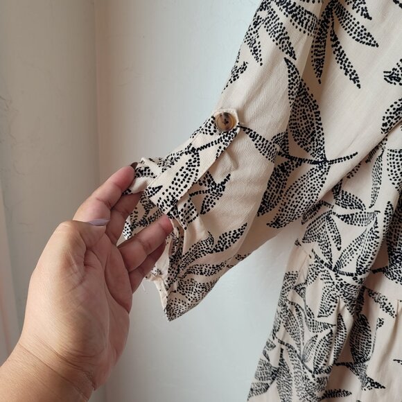 Indigo Rose Plus Size Leaves Boho Blouse - Picture 6 of 7